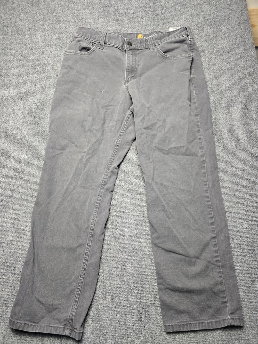 Carhartt Rugged Flex Rigby Work Pants W33 L28 Gray Relaxed Fit 102517